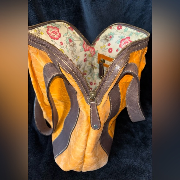 Latico Leathers Orange & Brown Genuine Leather Shoulder Bag - Picture 13 of 15